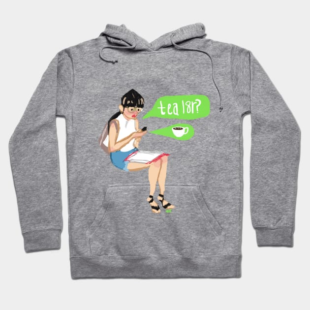 Tea L8r? Hoodie by haleyellenart